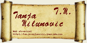 Tanja Milunović vizit kartica